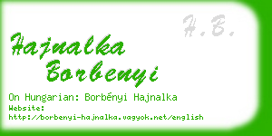 hajnalka borbenyi business card