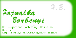 hajnalka borbenyi business card